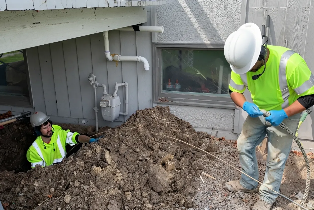 Sespe Plumbing Pros technician diagnosing a sewer line problem in Ventura, CA